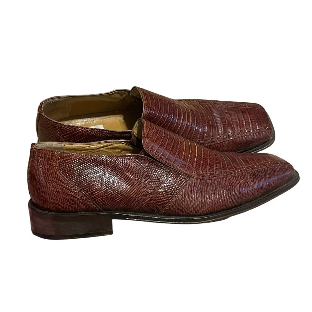 David Eden Men’s Brown Lizard Loafer, Size 10.5, EUC‎